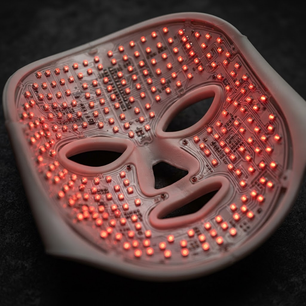 Grille de LED rouges et infrarouges à l'intérieur du masque