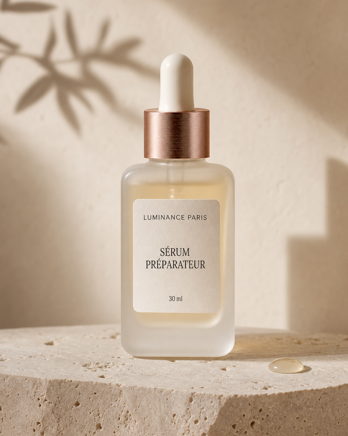 Sérum Préparateur Luminance Paris en flacon de verre dépoli de 30 ml